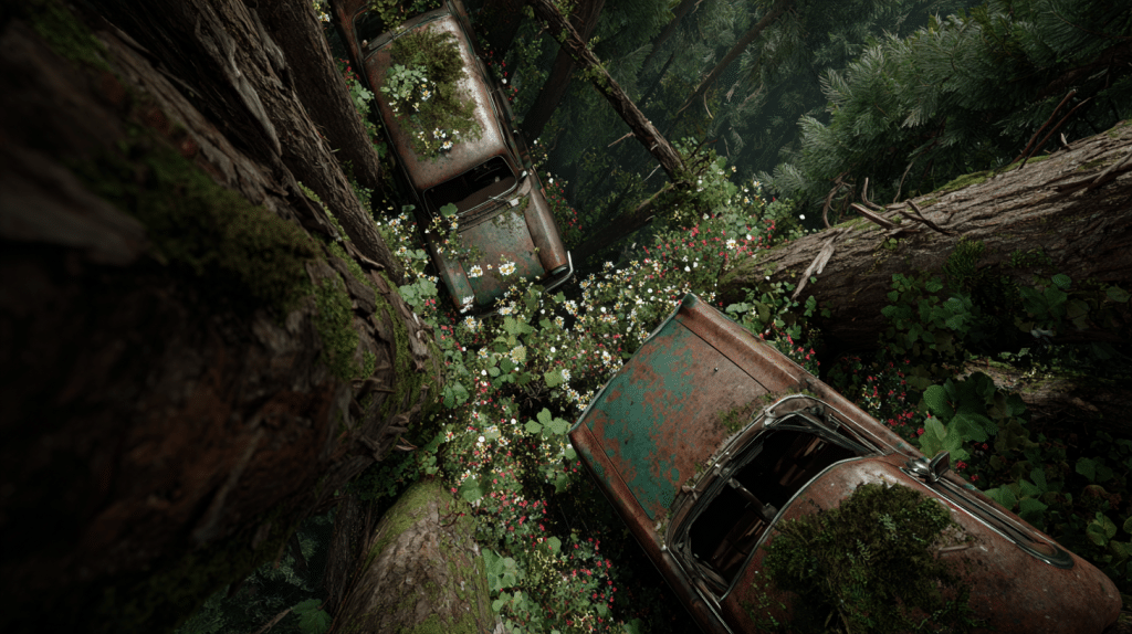 Rusted Cars in Trees - Summer